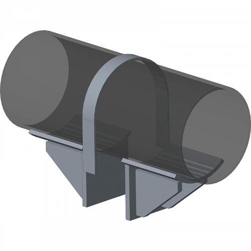 Опора неподвижная хомутовая с дополнительными упорами для тепловых сетей ТС-669.00.00 108х115х110 мм Серия 5.903-13 выпуск 7-95 3,8 кг