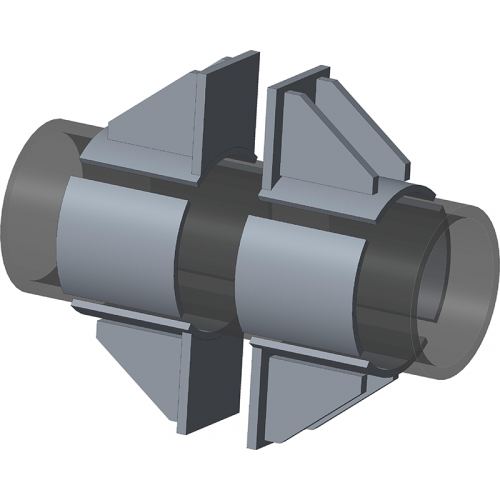 Опора неподвижная двухупорная усиленная с дополнительными подушками для тепловых сетей ТС-663.00.00 325х120х167х542 мм Серия 5.903-13 выпуск 7-95 21,6 кг